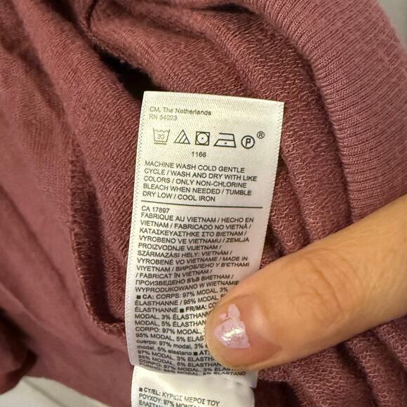 Athleta Pranayama Wrap Long Line Cardigan Medium Tawny Rose Mauve Lounge Cozy - Picture 8 of 13